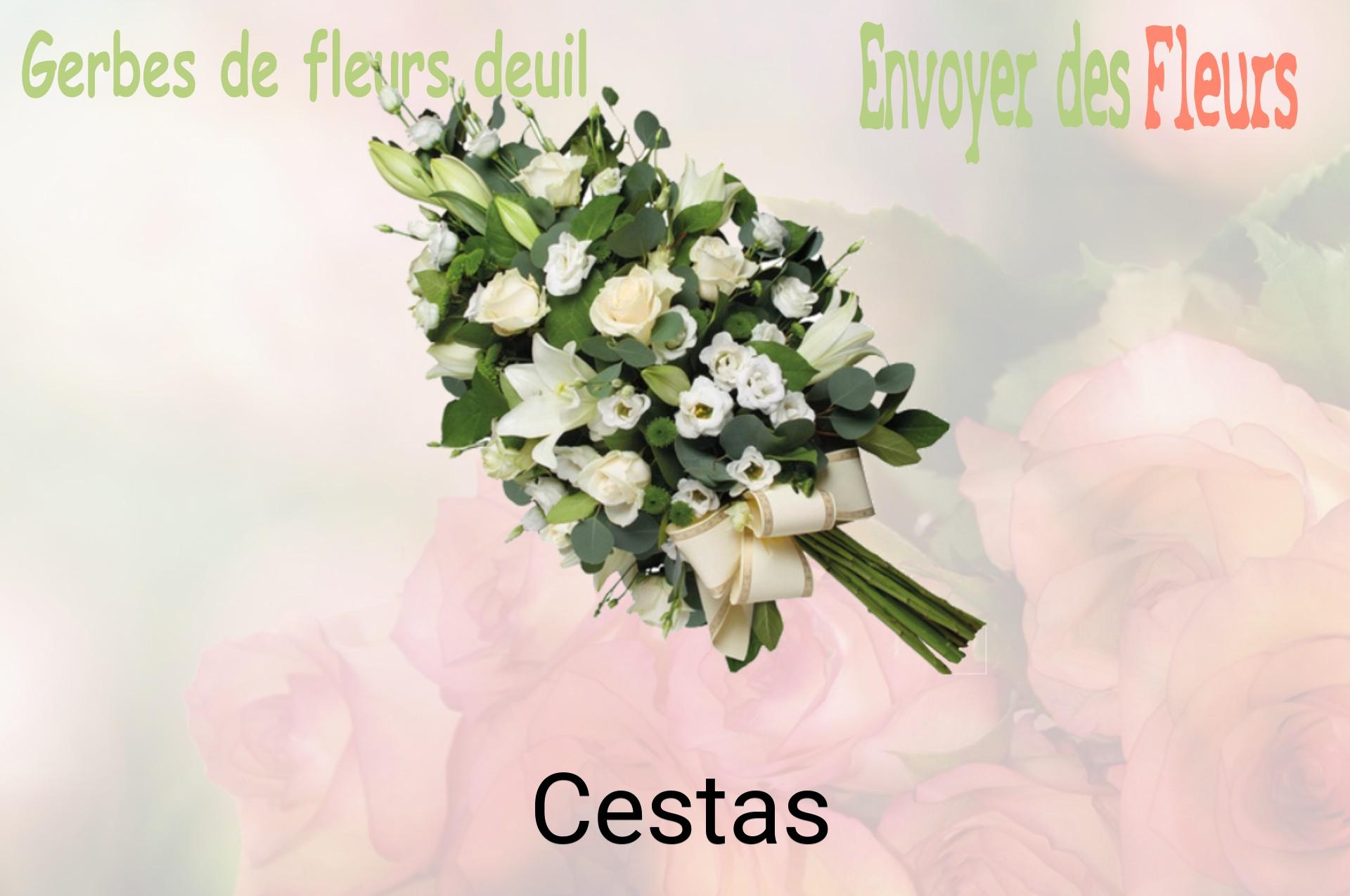 Gerbe de fleurs de deuil livrée à Cestas